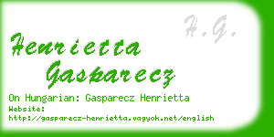 henrietta gasparecz business card